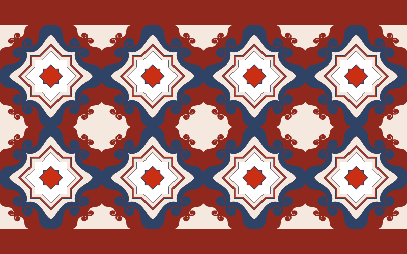 Tapis vinyle carreaux de ciment symétrie mosaïque complexe - TenStickers