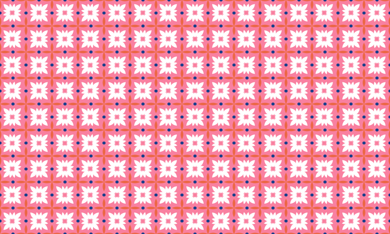 tapis vinyle mosaique Carreaux colorés floraux - TenStickers