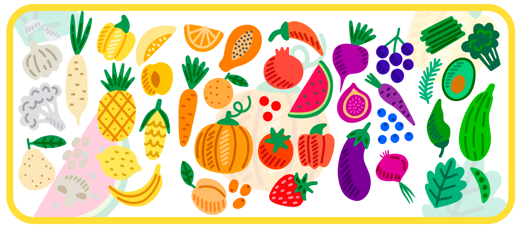 Tapis vinyle plantes motif fruits colorés - TenStickers