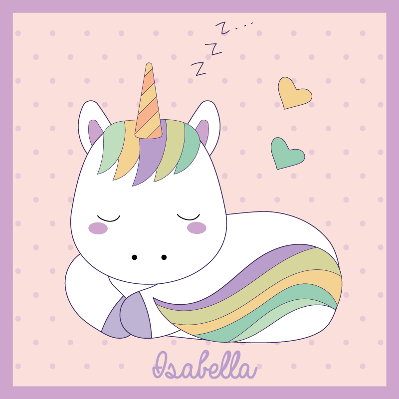 Tapis vinyle personnalisé licorne endormie - TenStickers