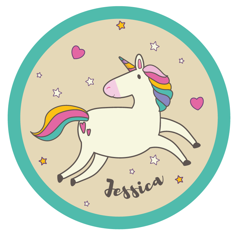 Tapis vinyle personnalisé licorne personnalisée - TenStickers