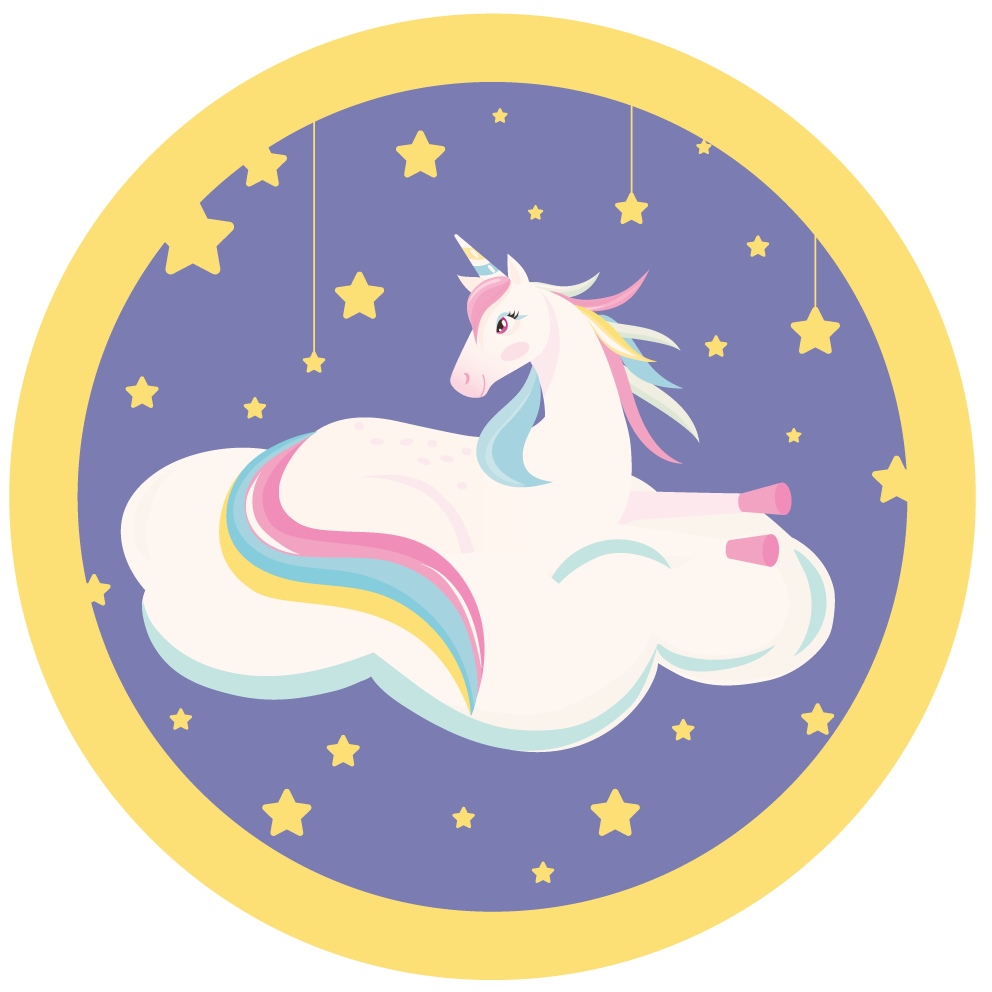 Tapis vinyle bébé cercle de rêve de licorne - TenStickers