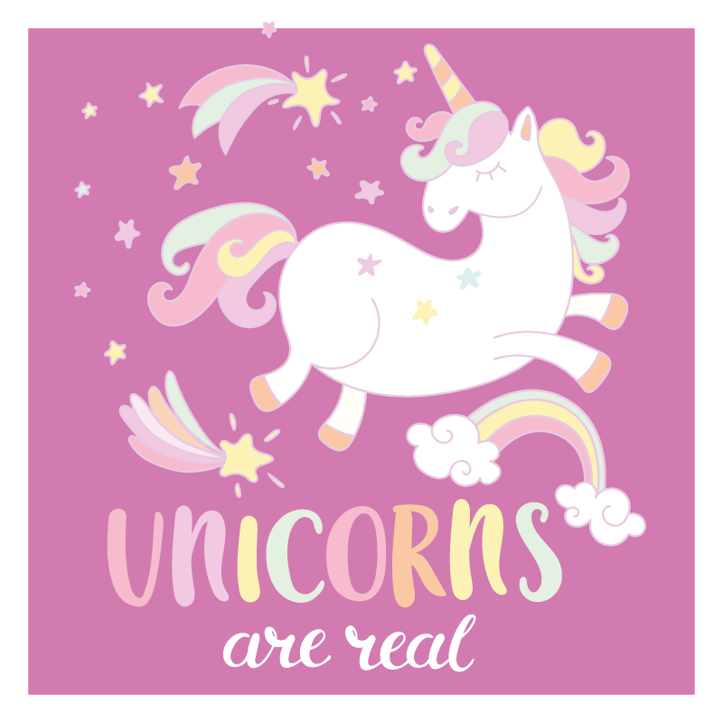 Tapis vinyle pour enfants licornes magie réelle - TenStickers