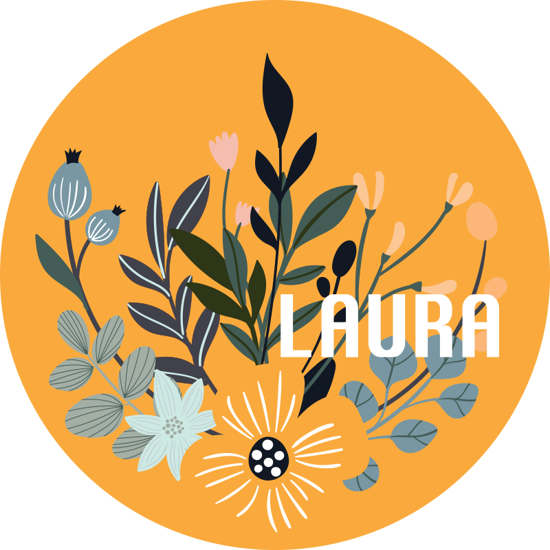 Tapis vinyle personnalisé emblème floral personnalisé - TenStickers