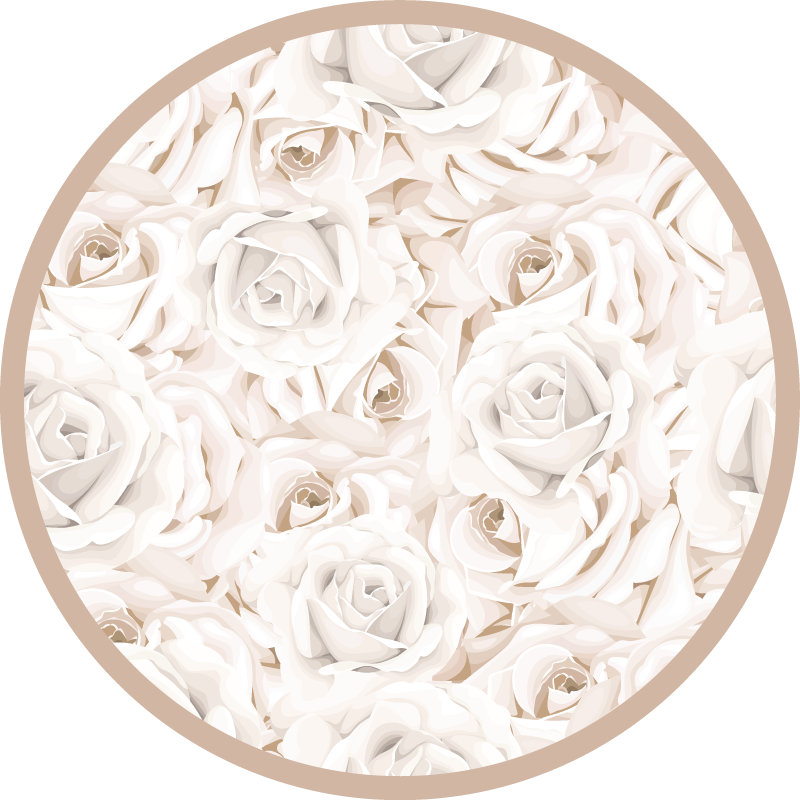 Tapis vinyle plantes motif de roses élégant - TenStickers