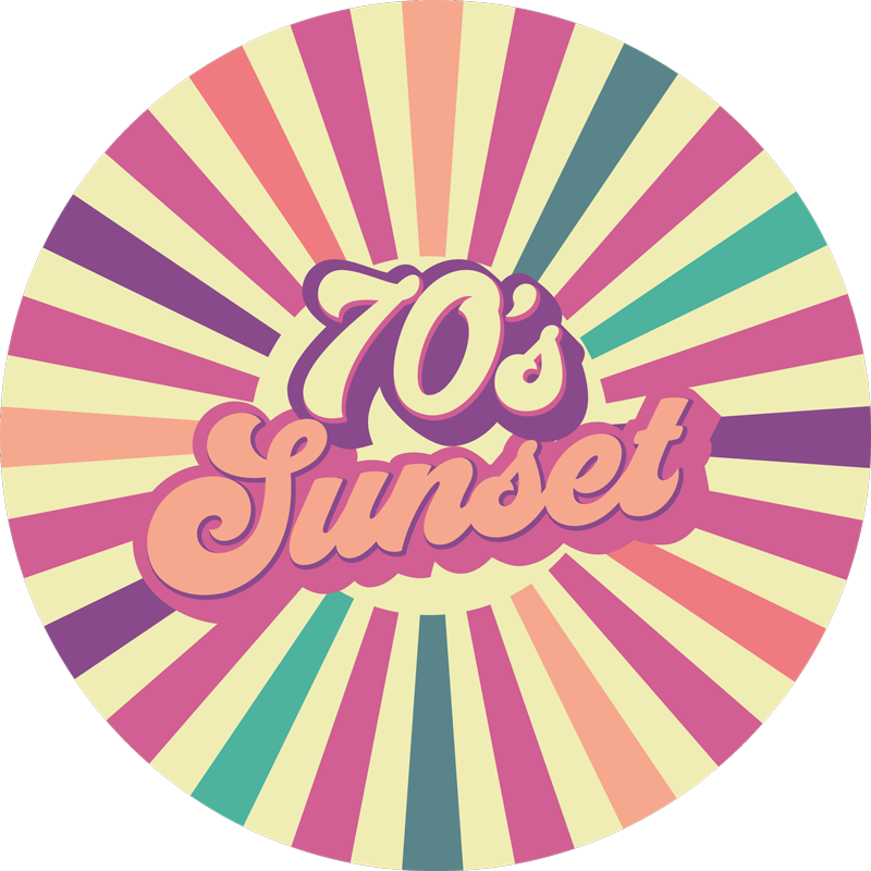 Tapis vinyle citation ambiance coucher de soleil 70s - TenStickers