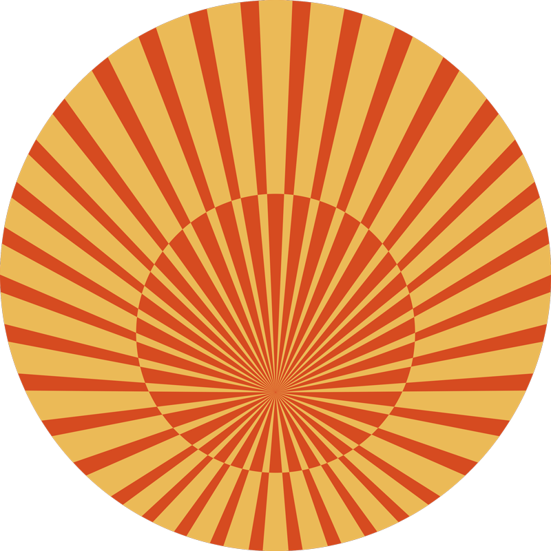 Tapis vinyle rayures motif circulaire sunburst - TenStickers