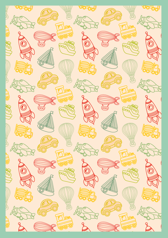 Tapis vinyle pour enfants modèle de transport ludique - TenStickers