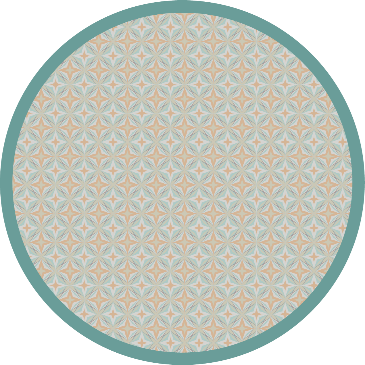 Tapis mosaique vinyle cercle de motif mosaïque - TenStickers