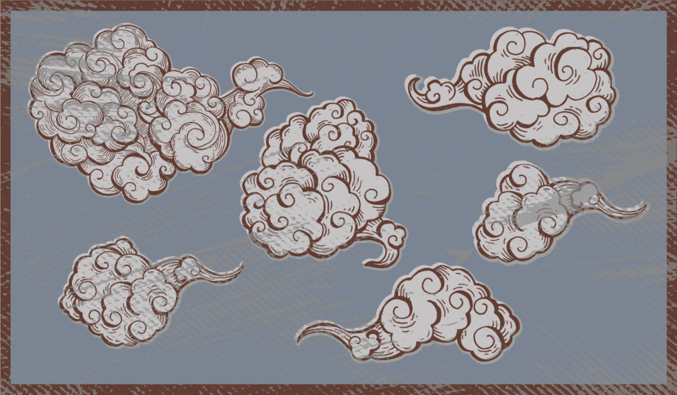 Tapis vinyle chambre motifs de nuages ornés - TenStickers