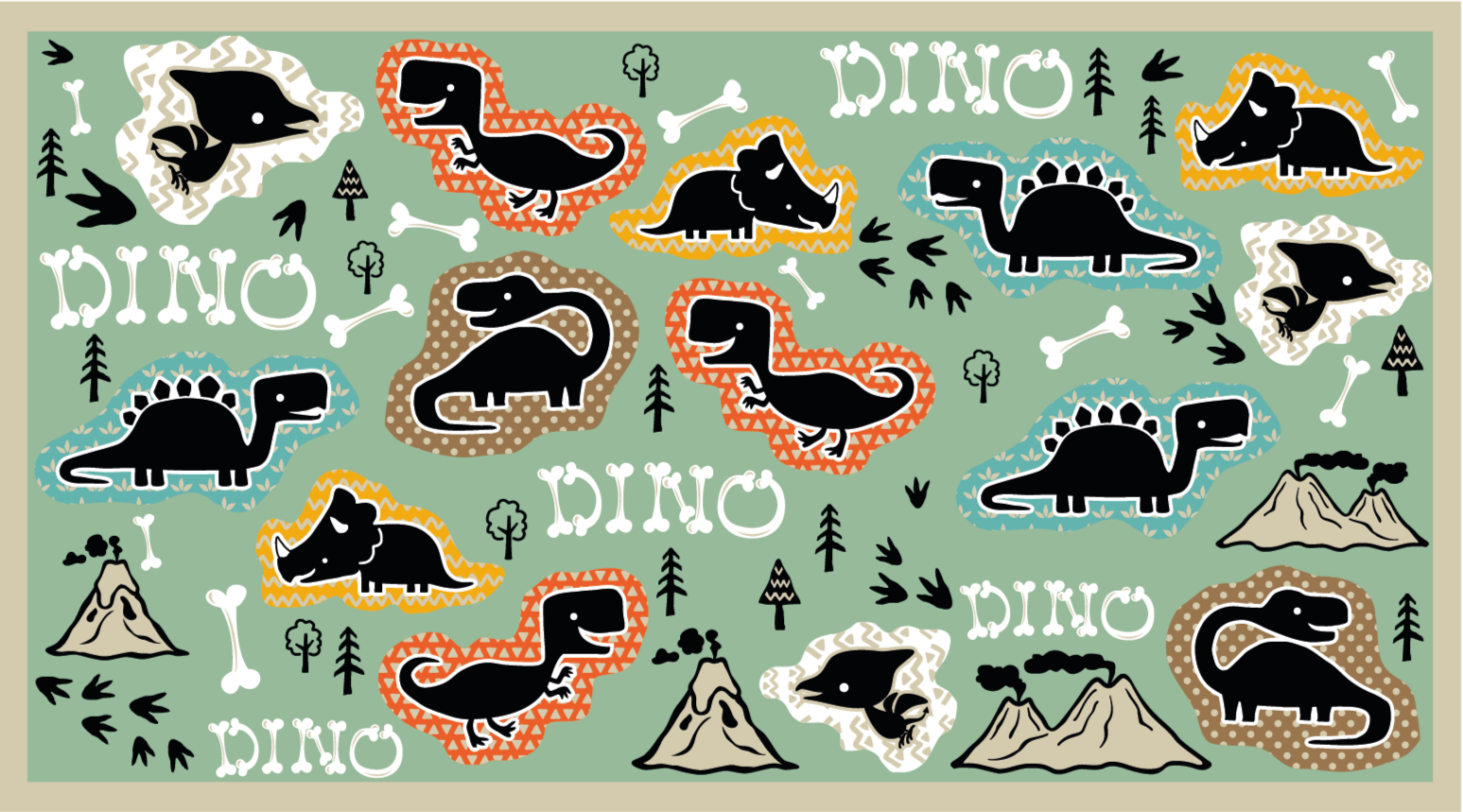 Tapis vinyle autres tapis aire de jeux pour dinosaures - TenStickers