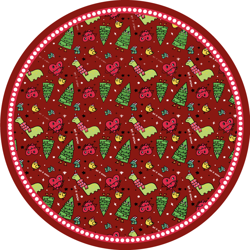 Tapis vinyle noël motif circulaire festif - TenStickers