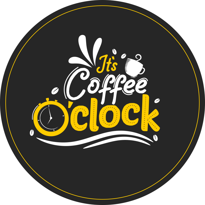 Tapis vinyle citation heure du café - TenStickers