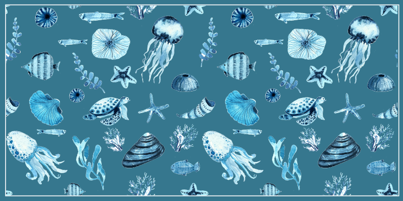 Tapis de passage en vinyle sea life - TenStickers