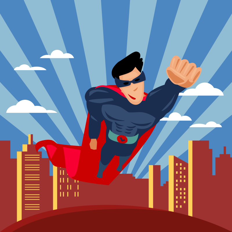 tapis vinyle pour enfants Super-héros volant - TenStickers