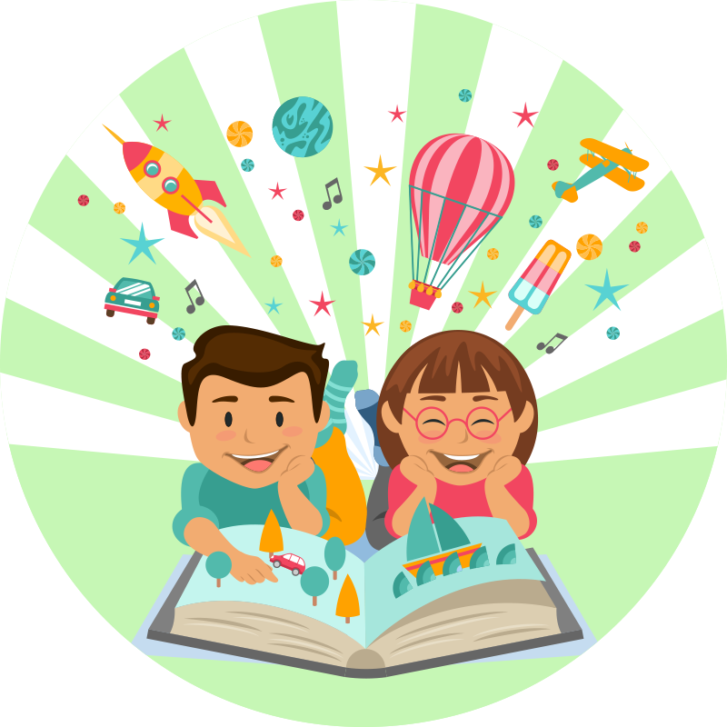 Tapis vinyle pour enfants lecture imaginative - TenStickers