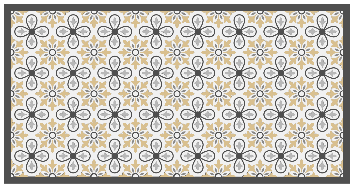 Tapis vinyle cuisine moderne floral antique - TenStickers