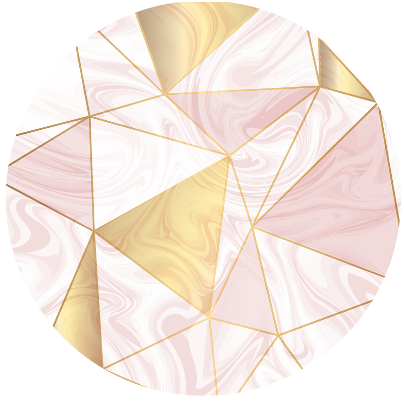 Tapis vinyle géométrique composition géométrique en marbre - TenStickers