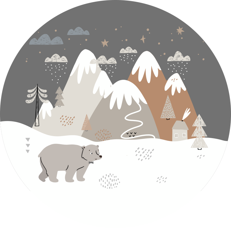 Tapis vinyle pour enfants aire de jeux ours polaire - TenStickers
