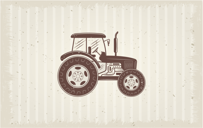 Tapis vinyle texture représentation de tracteur rustique - TenStickers