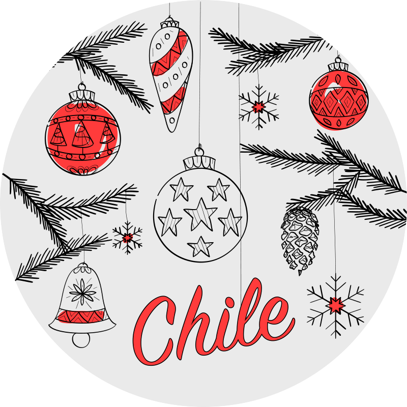 Tapis vinyle noël décoration de noël au chili - TenStickers
