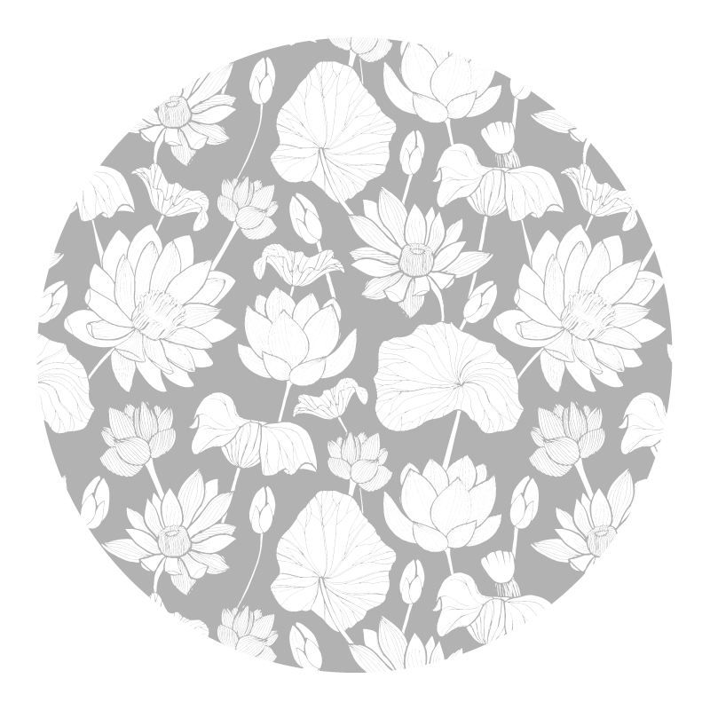 Tapis vinyle plantes floral monochrome - TenStickers