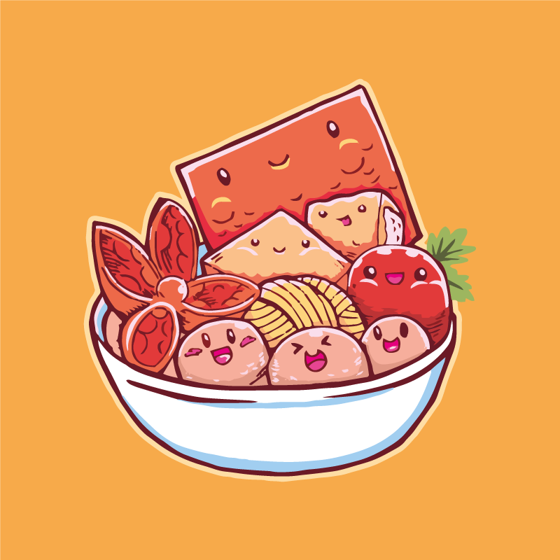 Tapis vinyle cuisine délice de sushi de dessin animé - TenStickers