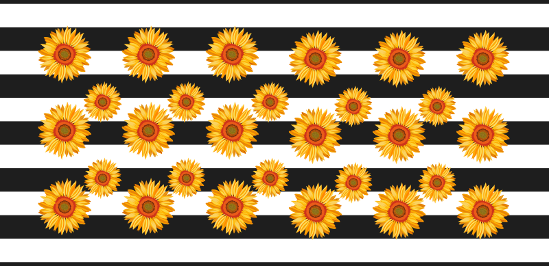 tapis vinyle chambre Tournesols et rayures - TenStickers