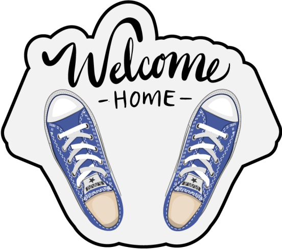 Tapis vinyle citation chaussures de bienvenue - TenStickers