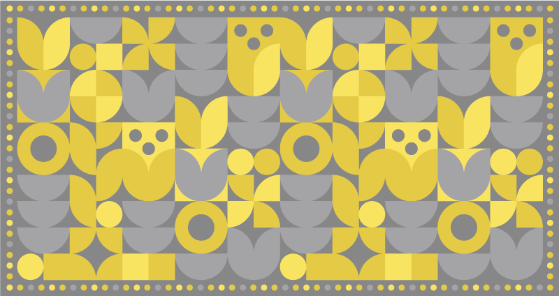 Tapis vinyle géométrique motif jaune - TenStickers