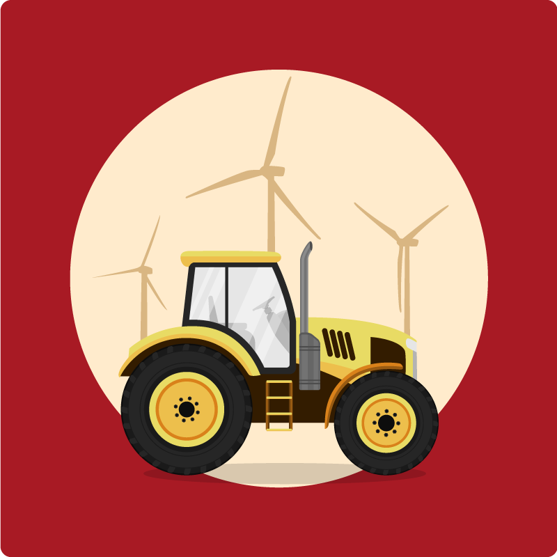 Tapis vinyle pour enfants cercle de jeu avec tracteur - TenStickers