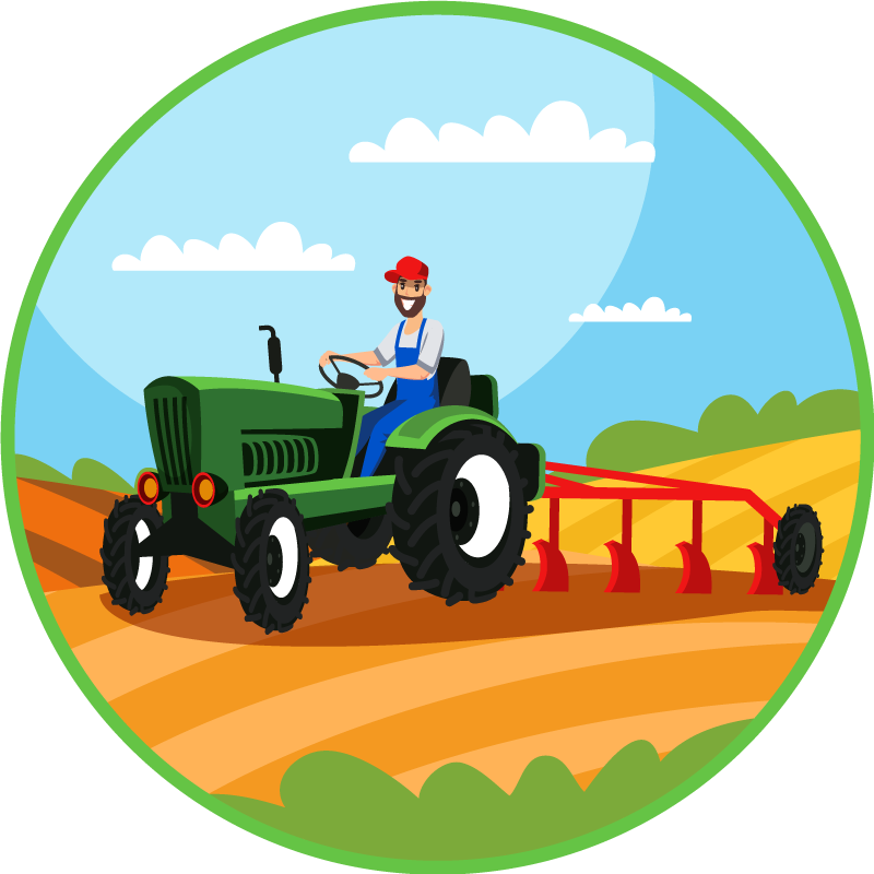 Tapis vinyle pour enfants scène de tracteur agricole - TenStickers