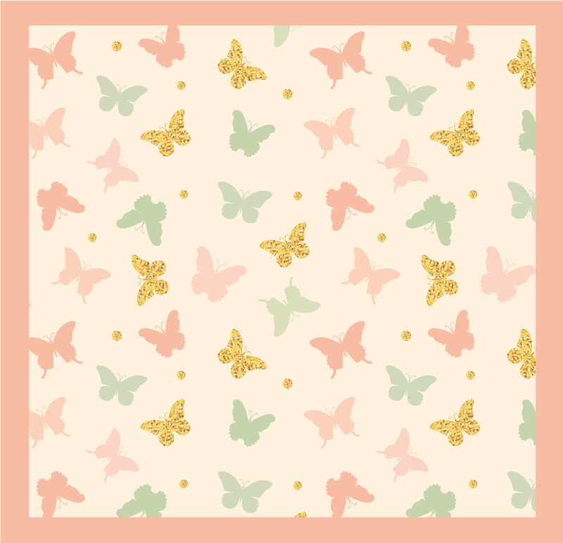 Tapis vinyle bébé pastels papillon - TenStickers
