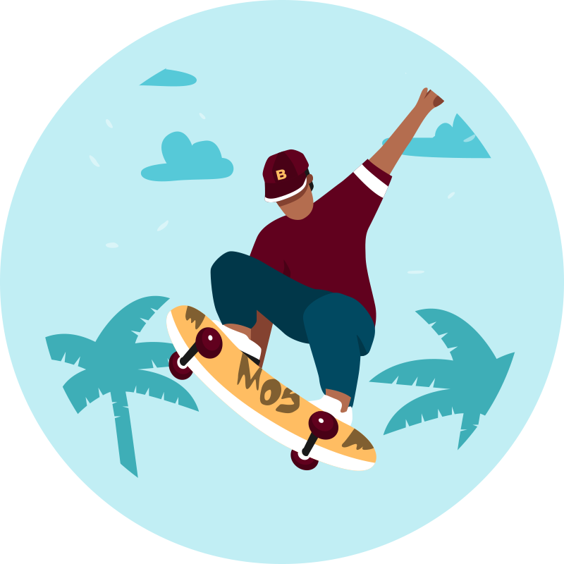 Tapis vinyle ado illustration de skateboard - TenStickers