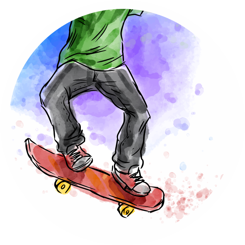 Tapis vinyle autres tapis illustration de skateboard - TenStickers