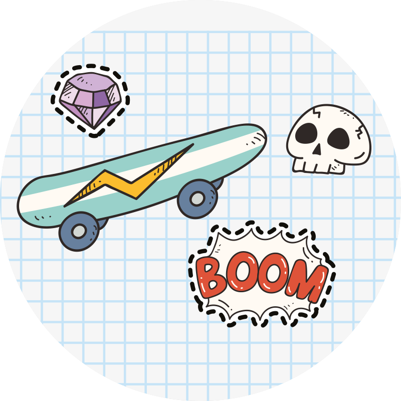 Tapis vinyle autres tapis illustration de skateboard comic - TenStickers