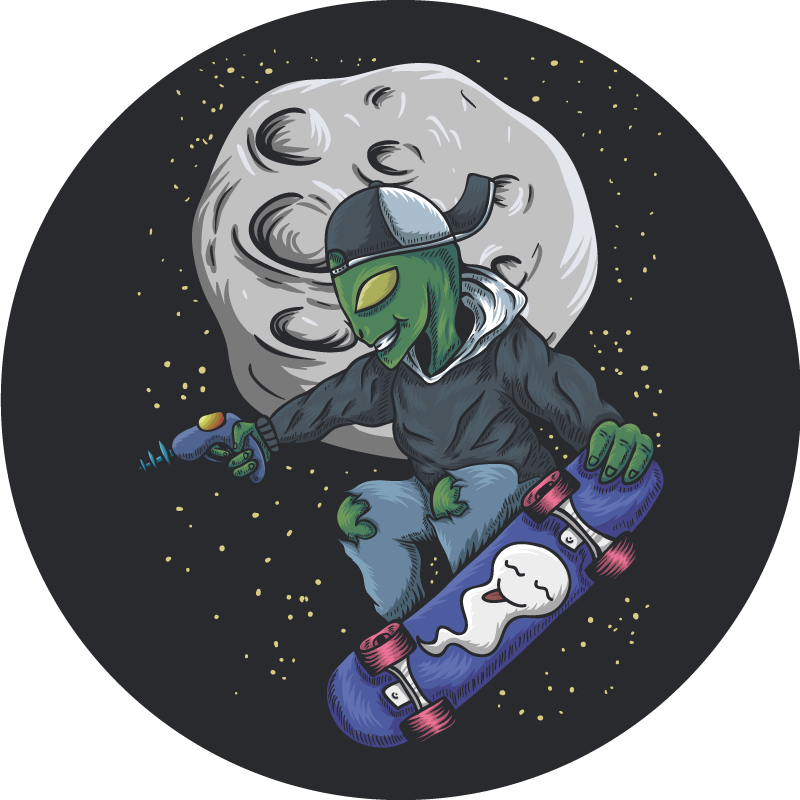 Tapis vinyle autres tapis skateboard extraterrestre - TenStickers