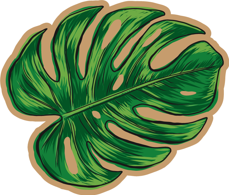 Tapis vinyle plantes forme de feuille tropicale - TenStickers