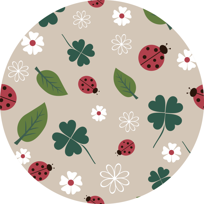 Tapis vinyle plantes coccinelles printanières - TenStickers