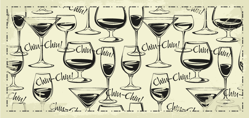 Tapis vinyle cuisine verres à vin - TenStickers