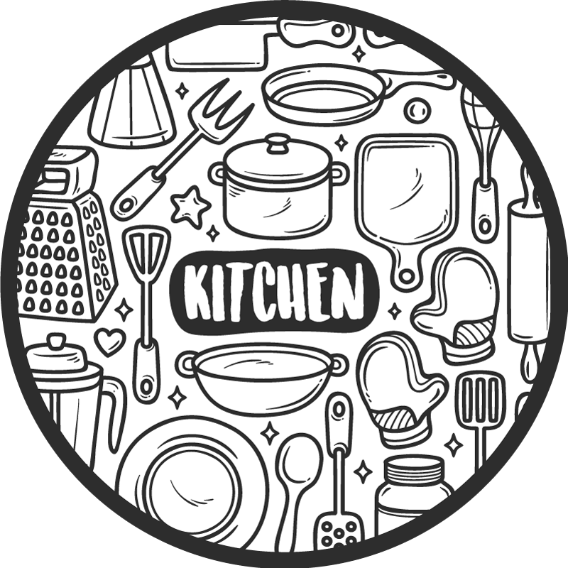 Tapis vinyle rond graphique essentiel - TenStickers