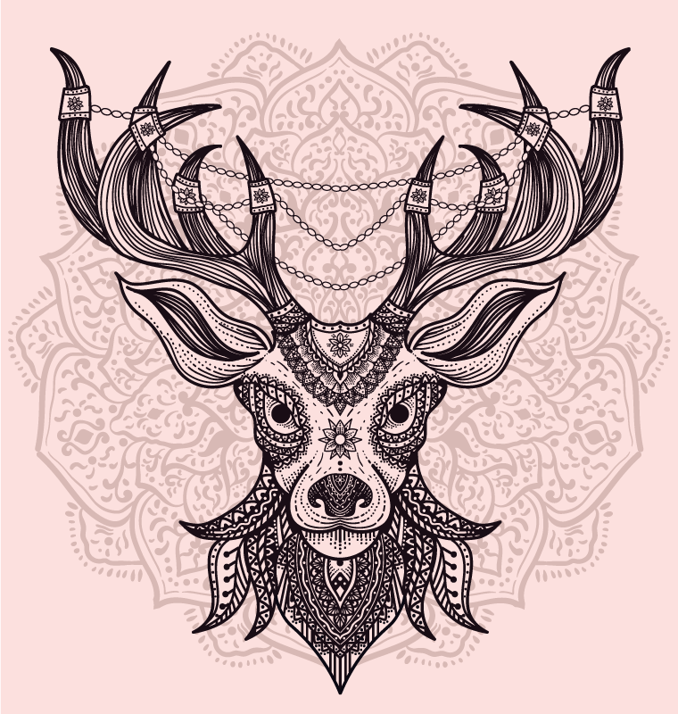 Tapis vinyle animal motif cerf gris - TenStickers