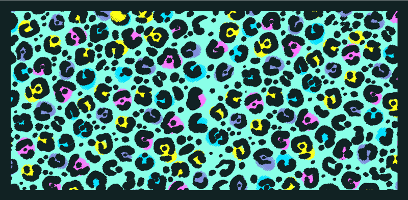 Tapis vinyle motif animal léopard coloré - TenStickers