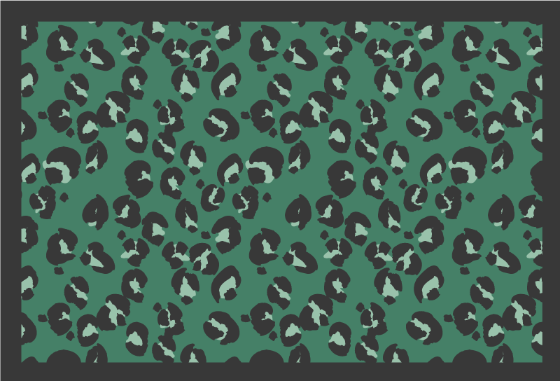 Tapis vinyle motif animal impression léopard vert - TenStickers