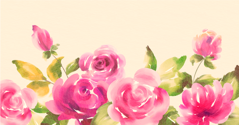 Tapis vinyle plantes design floral rose - TenStickers