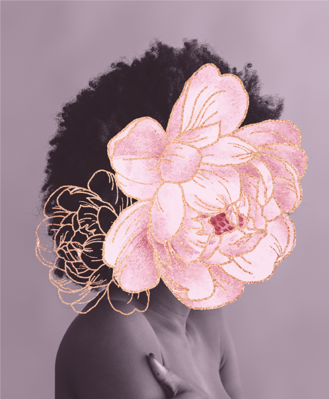 Tapis vinyle salon silhouette botanique gracieuse - TenStickers