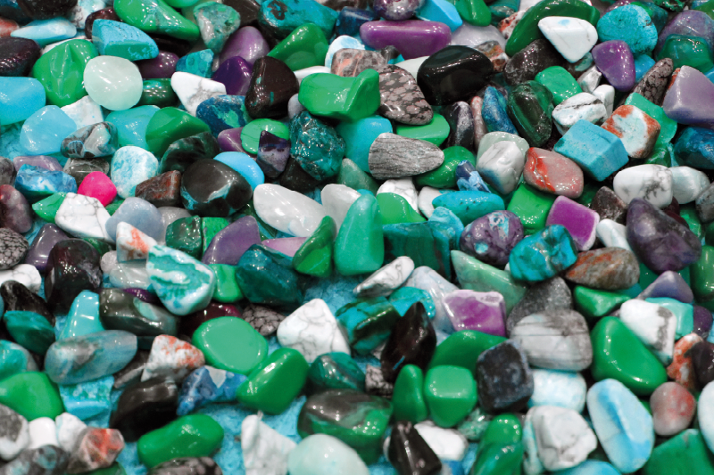 Tapis vinyle pierre mosaïque de galets colorés - TenStickers