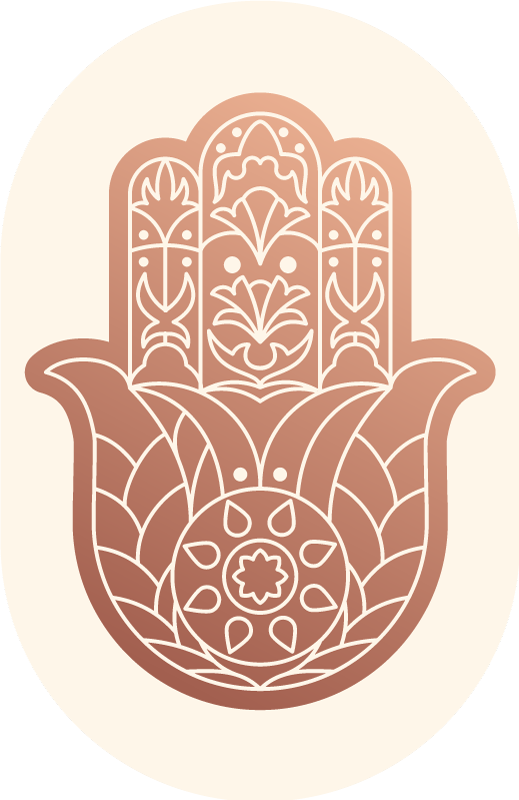 Tapis vinyle mandala main de fatima beige - TenStickers