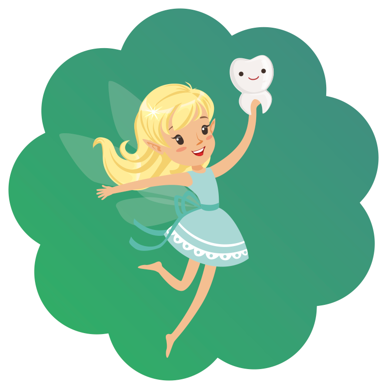 Tapis vinyle pour enfants Fée des dents avec dent souriante - TenStickers