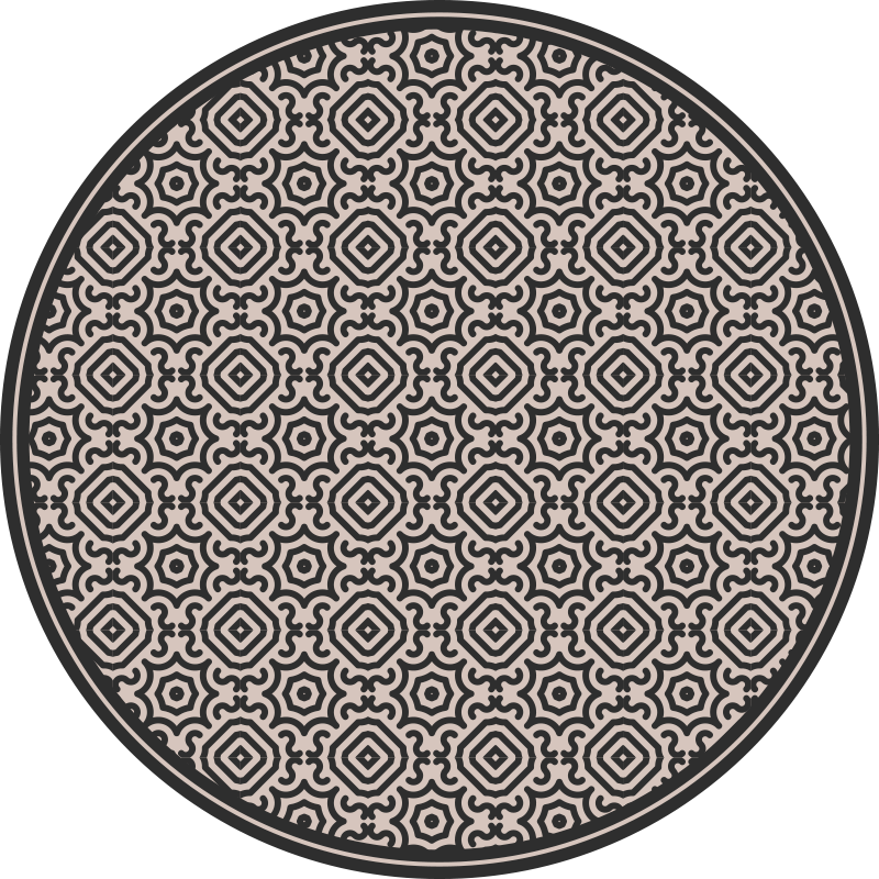 Tapis mosaique vinyle motif classique rond - TenStickers